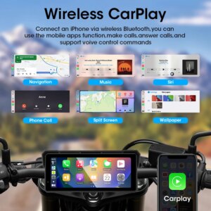 Alternative view of Jansite Tragbarer 8,1 Zoll IP67 Wasserdichter Motorrad 4K DVR GPS-Navigation Drahtloses Carplay Android Auto Moto Recorder Monitor