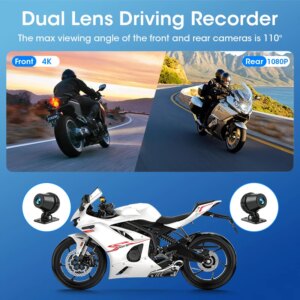 Jansite Tragbarer 8,1 Zoll IP67 Wasserdichter Motorrad 4K DVR GPS-Navigation Drahtloses Carplay Android Auto Moto Recorder Monitor – Bild 4