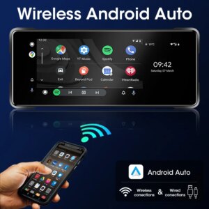 JMCQ 6,86'' Motorrad DVR GPS Navigation Drahtlose Carplay Android Auto Dash Cam IP67 Wasserdicht Dual Bluetooth Moto Monitor – Bild 4