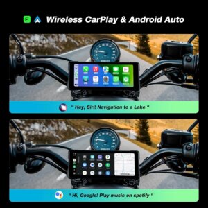 JMCQ 6,86'' Motorrad DVR GPS Navigation Drahtlose Carplay Android Auto Dash Cam IP67 Wasserdicht Dual Bluetooth Moto Monitor – Bild 6