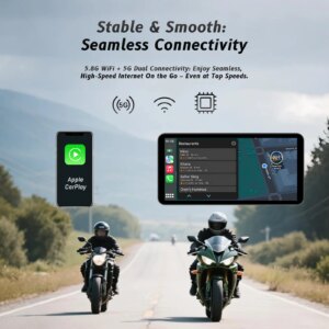 Neelyke 6-Zoll-Motorrad-Smart-Display –kabelloses CarPlay und Android Auto |Bluetooth Sprachsteuerung |IP67 wasserdicht | HD-Touchscreen | – Bild 4
