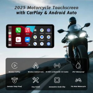 Neelyke 6-Zoll-Motorrad-Smart-Display –kabelloses CarPlay und Android Auto |Bluetooth Sprachsteuerung |IP67 wasserdicht | HD-Touchscreen | – Bild 6