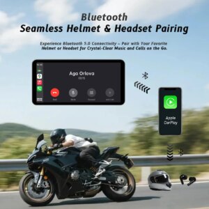 Neelyke 6-Zoll-Motorrad-Smart-Display –kabelloses CarPlay und Android Auto |Bluetooth Sprachsteuerung |IP67 wasserdicht | HD-Touchscreen | – Bild 3