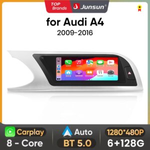 8,8 Zoll Bluetooth Wireless CarPlay Android Auto Autoradio für Audi A4 A4L B8 2009-2016 8-Kern 4G WiFi Stereo Multimedia Player
