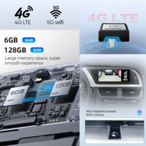 8,8 Zoll Bluetooth Wireless CarPlay Android Auto Autoradio für Audi A4 A4L B8 2009-2016 8-Kern 4G WiFi Stereo Multimedia Player – Bild 6