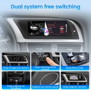 8,8 Zoll Bluetooth Wireless CarPlay Android Auto Autoradio für Audi A4 A4L B8 2009-2016 8-Kern 4G WiFi Stereo Multimedia Player – Bild 5