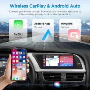 8,8 Zoll Bluetooth Wireless CarPlay Android Auto Autoradio für Audi A4 A4L B8 2009-2016 8-Kern 4G WiFi Stereo Multimedia Player – Bild 4