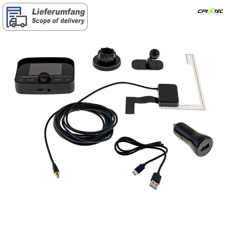 AMPIRE DAB100-BT DAB+ Receiver mit BT-Freisprecheinrichtung universell für Auto – Bild 2