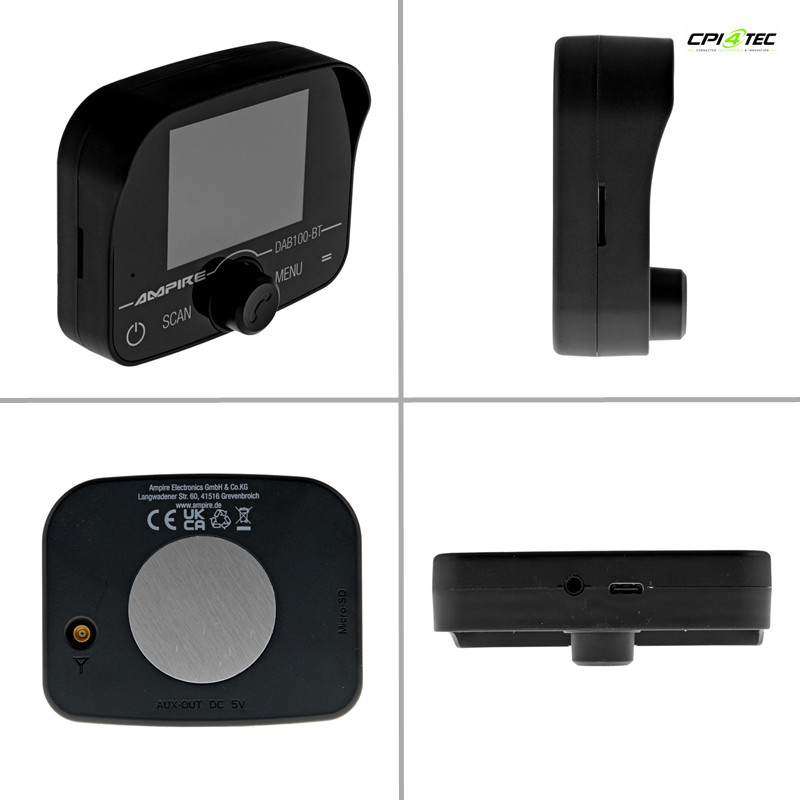 AMPIRE DAB100-BT DAB+ Receiver mit BT-Freisprecheinrichtung universell für Auto – Bild 4