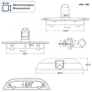 AMPIRE KVA-COURIER Kamera AHD Ford Courier 2.Gen ab 2023 Rückfahrkamera 1080P – Bild 9