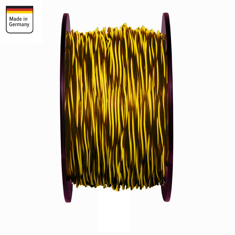AMPIRE Verdrilltes Kabel GELB/SCHWARZ 1,5mm², 60m Spule, 100% Kupfer