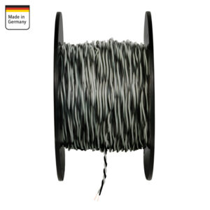 AMPIRE Verdrilltes Kabel GRAU/SCHWARZ 0,5mm², 150m Spule, 100% Kupfer