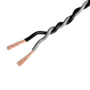 AMPIRE Verdrilltes Kabel GRAU/SCHWARZ 1,5mm², 60m Spule, 100% Kupfer