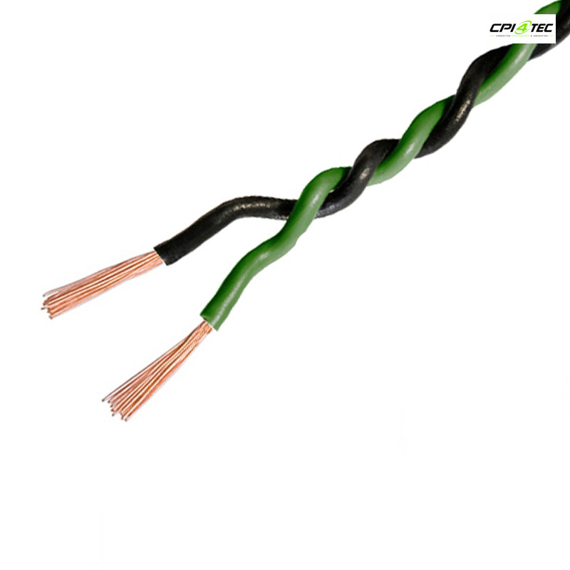 AMPIRE IKV050-GN-150 Verdrilltes Kabel Grün/Schwarz 0,5mm² 150m Spule Kupfer