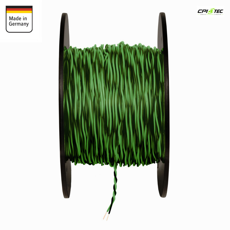 AMPIRE IKV050-GN-150 Verdrilltes Kabel Grün/Schwarz 0,5mm² 150m Spule Kupfer – Bild 2