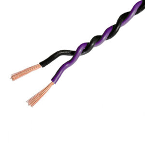 AMPIRE Verdrilltes Kabel VIOLETT/SCHWARZ 1,5mm², 60m Spule, 100% Kupfer