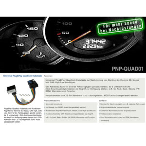 CAS Universeller Plug&Play Quadlock Kabelsatz, K30, Masse, CAN High & CAN