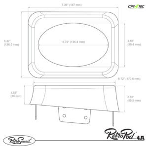RETROSOUND RPOD4A Aufbaurahmen für R-463N Lautsprecher 4x6 Zoll, Klanglenkung – Bild 5