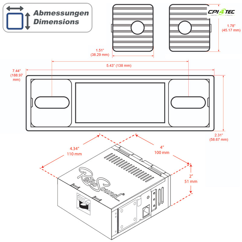 RETROSOUND RSD-BECKER-CHROME DAB+ Komplett-Set ohne Radiomodul für Oldtimer – Bild 5
