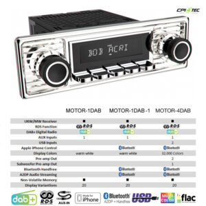 RETROSOUND RSD-CHROME DAB+ Komplett-Set ohne Radiomodul Zubehör Autoradio – Bild 7