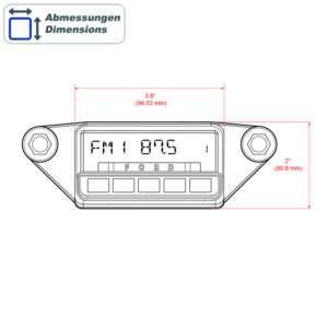 Alternative view of RETROSOUND Display/Drucktasteneinheit "Detroit", verchromt für 64-66er Ford Mustang