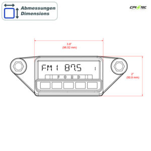 Alternative view of RETROSOUND FACE-DETROIT Displayeinheit verchromt für 64-66 Ford Mustang