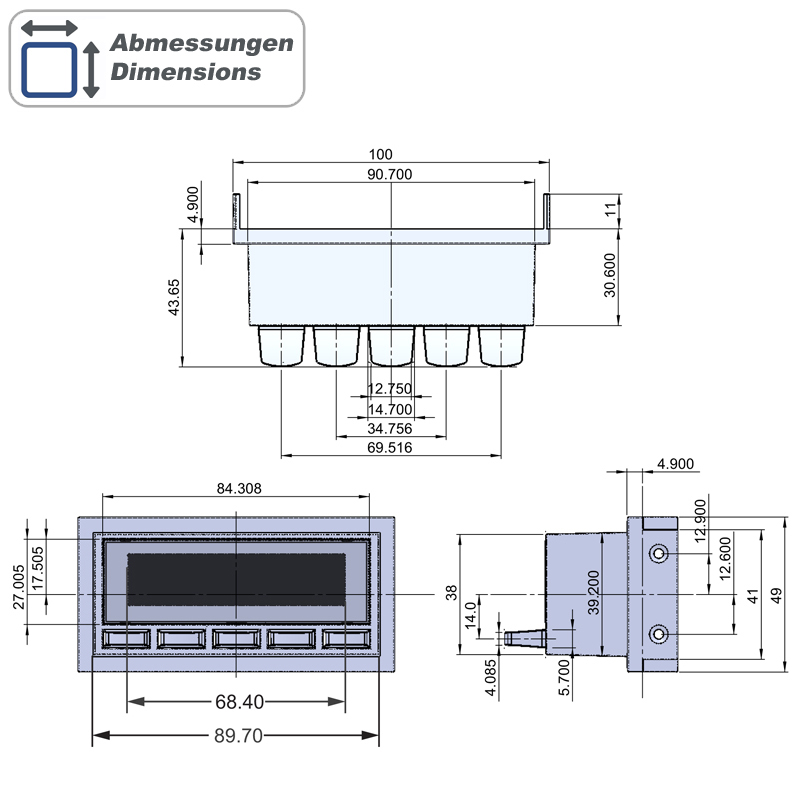 RETROSOUND Displayeinheit verchromt mit verchromten Tasten – Bild 3