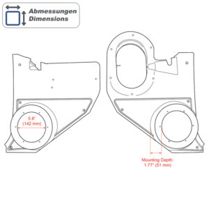 RETROSOUND Kickpanels für CHEVROLET 1973-85, ohne Lautsprecher