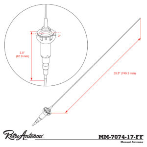 RETROSOUND Stabantenne für den 1970-74 Plymouth Barracuda