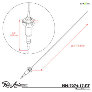 RETROSOUND MM-7074-17-FF Stabantenne Plymouth Barracuda 1970-74 Fahrzeugantenne – Bild 3