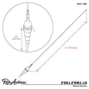RETROSOUND FC61-FCM1-10 Stabantenne Dodge Dart, Ford Falcon, Mercury Comet UKW – Bild 3
