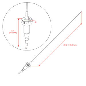 RETROSOUND Stabantenne, verchromtes Messing, für 1968-70 MOPAR