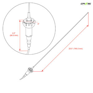 RETROSOUND MM-6870-53-FF Stabantenne für 1968-70 MOPAR verchromtes Messing UKW – Bild 4