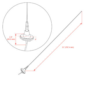 RETROSOUND Stabantenne, verchromtes Messing, ovaler Fuss
