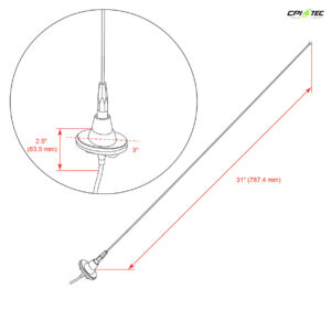 RETROSOUND MF-6585-OV-F Stabantenne ovaler Fuss Ford, Mazda, Mercury UKW DAB+ – Bild 3