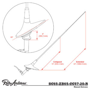 RETROSOUND Teleskopantenne für den 1961-62 Chevrolet, Heckmontage
