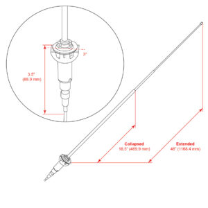 RETROSOUND Teleskopantenne für den 1970-74 Dodge Challenger
