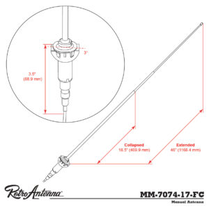 RETROSOUND Teleskopantenne für den 1970-74 Plymouth Baracuda