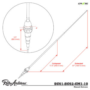 RETROSOUND SC61-SC62-CM1-10 Teleskopantenne Chevrolet Chevelle/El Camino – Bild 3