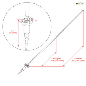 RETROSOUND MM-6874-19-FC Teleskopantenne 1968-74 MOPAR A Body verchromtes – Bild 3
