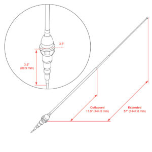 RETROSOUND Teleskopantenne, verchromtes Messing, für 1970-81 Camaro