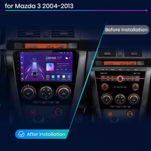 Android Autoradio für Mazda 3 bk 2004-2009 9 Zoll  GPS Navigation Carplay DSP Bluetooth FM Lenkradbedienung – Bild 3