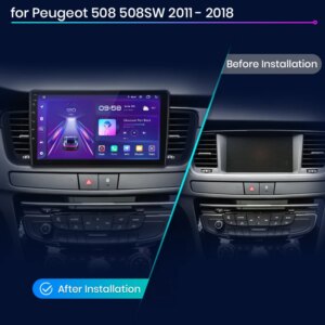 Android Autoradio für Peugeot 508 2011-2018 9 Zoll GPS Navigation Carplay DSP Bluetooth FM Lenkradbedienung – Bild 3