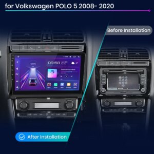 Android Autoradio VW POLO 5 2008-2020 9 Zoll  GPS Navigation Carplay DSP Bluetooth FM Lenkradbedienung – Bild 3