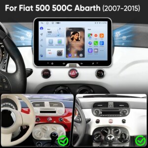 Android Autoradio für Fiat 500 500C Abarth 2007-2015 CarPlay, GPS-Navigation, Smart-System und FM-Radio – Bild 3