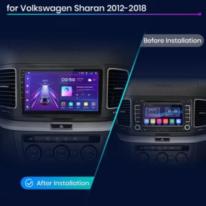Android Autoradio für Volkswagen Sharan 2012-2018 9 Zoll  GPS Navigation Carplay DSP Bluetooth FM Lenkradbedienung – Bild 2