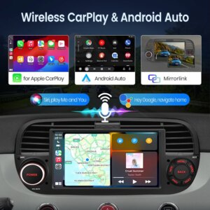 Android Autoradio für Fiat 500 500C Abarth 2007 bis 2015 Touchscreen CarPlay  Android Auto GPS Navigation I Bluetooth Freisprechen USB Wifi – Bild 4