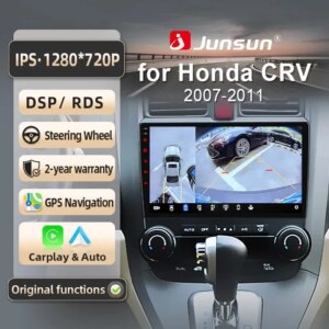 Android Autoradio für Honda CRV 3 2006-2011 9 Zoll GPS Navigation Carplay DSP Bluetooth FM Lenkradbedienung