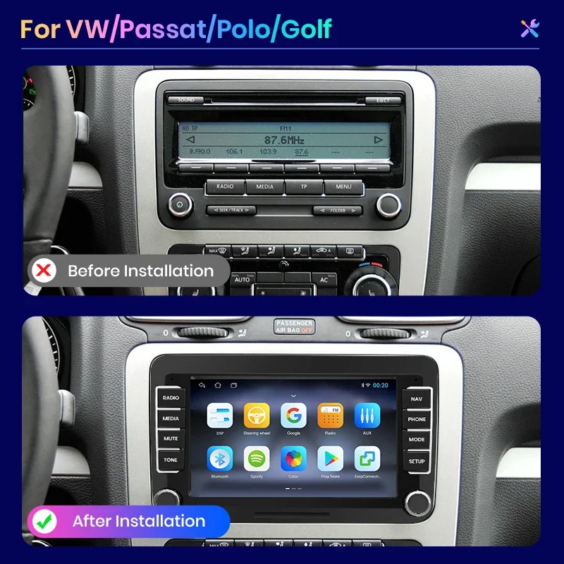 Android Autoradio Volkswagen VW SEAT Leon Passat B6 B7 Tiguan Touran GOLF POLO Multimedia 2din CarPlay – Bild 3