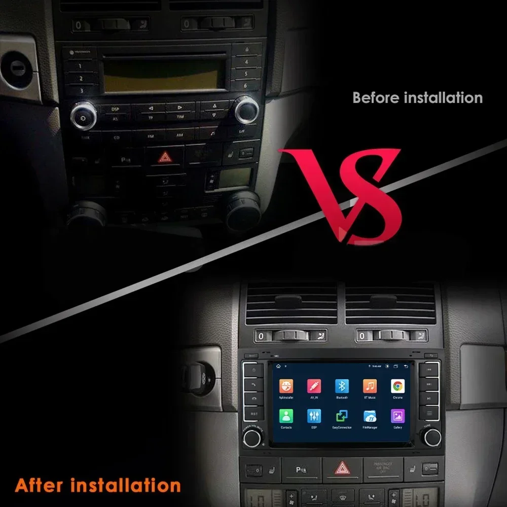 Android Autoradio für VW Volkswagen Touareg Transporter T5 Multivan Naviagtion Player Audio WIFI – Bild 3